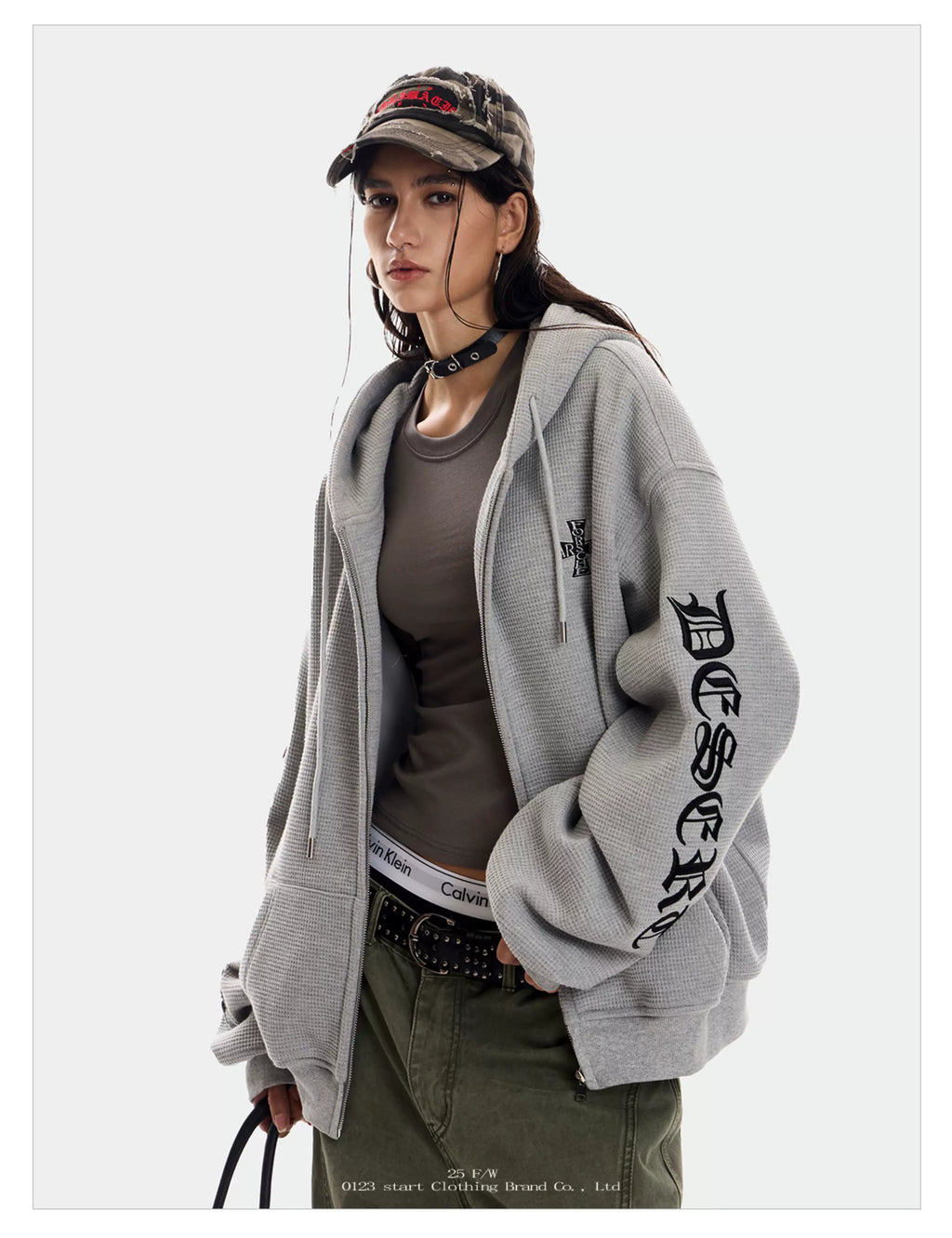 0123Start Waffle Hooded Fleece Jacket