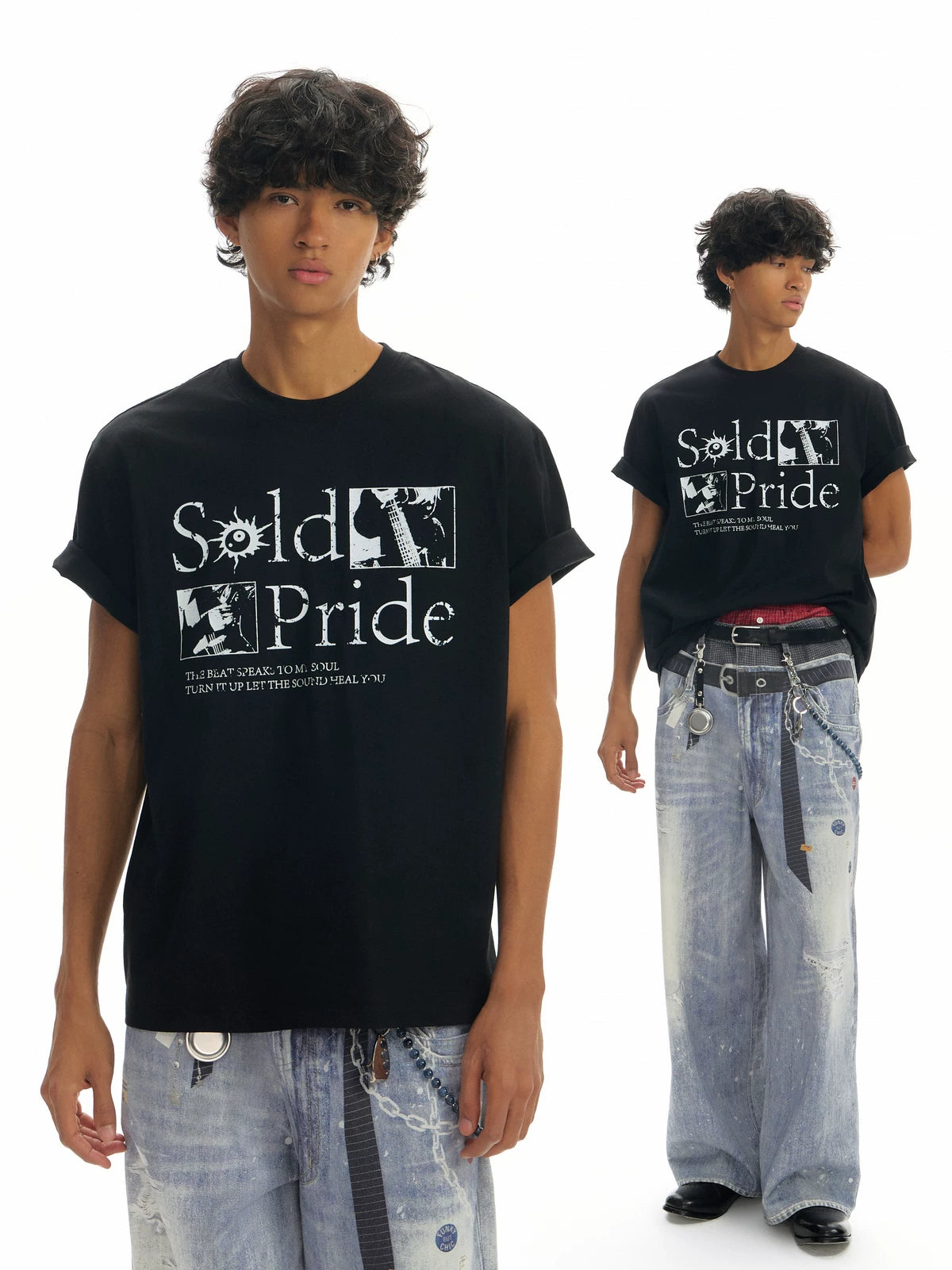 TGNS Retro Band Font Print Casual Tee