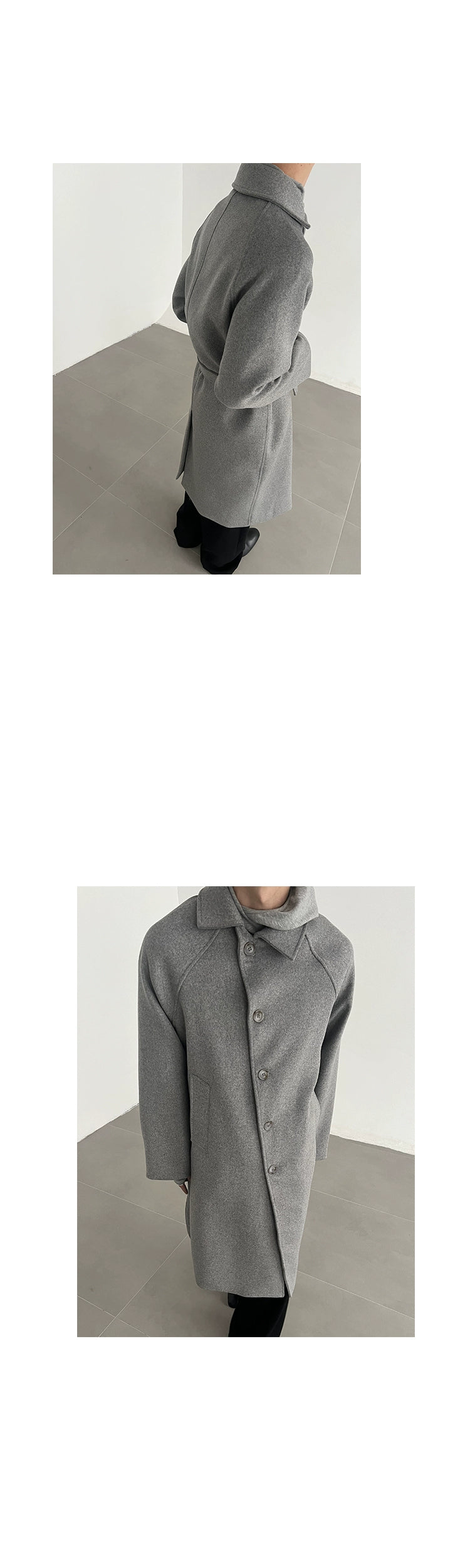 COLN Diagonal Buckle-down Coat