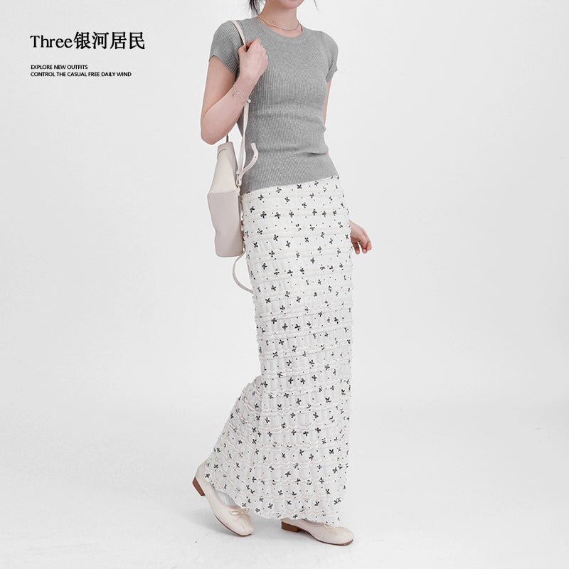 Three High Waist Slim Straight Skirt