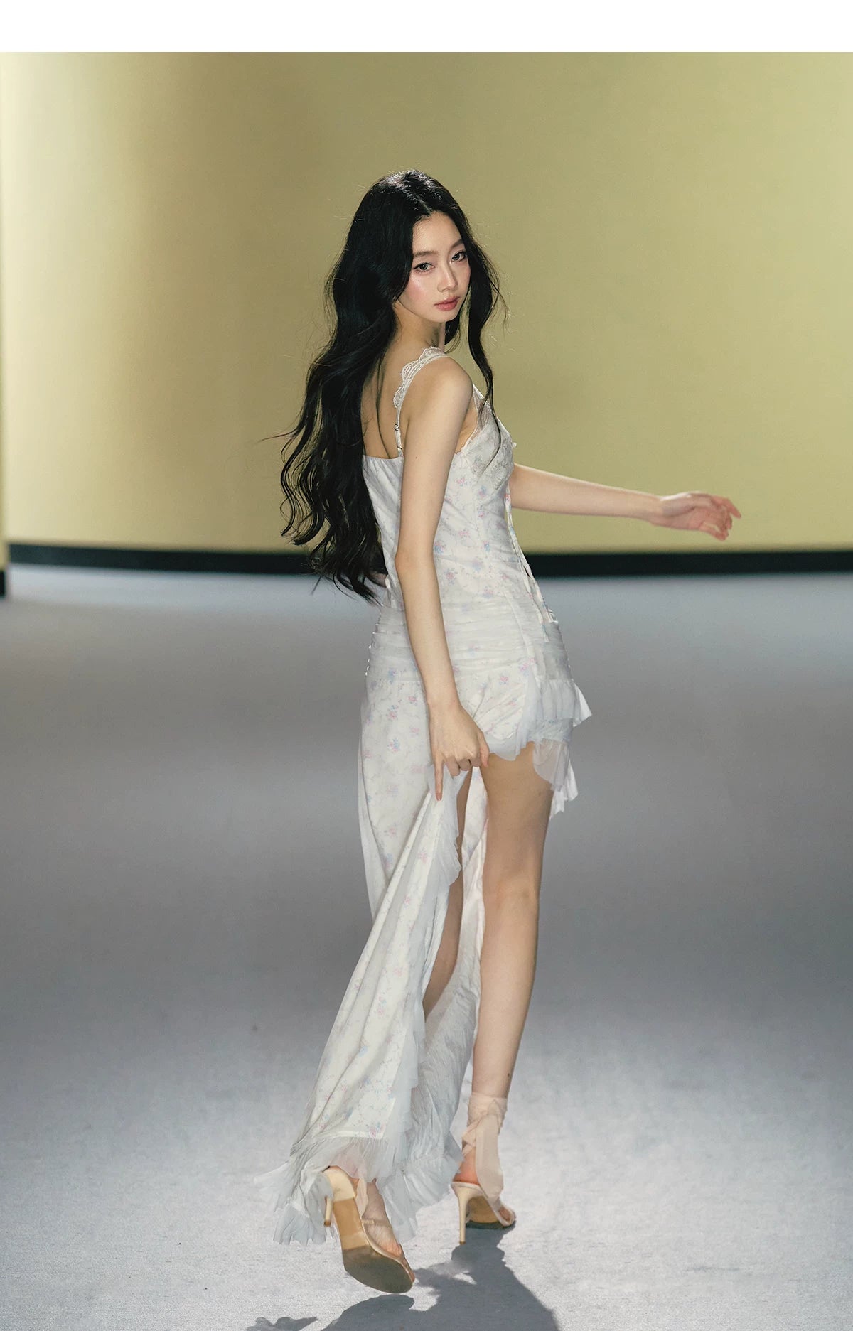 AGAM Floral Mesh Suspender Dress