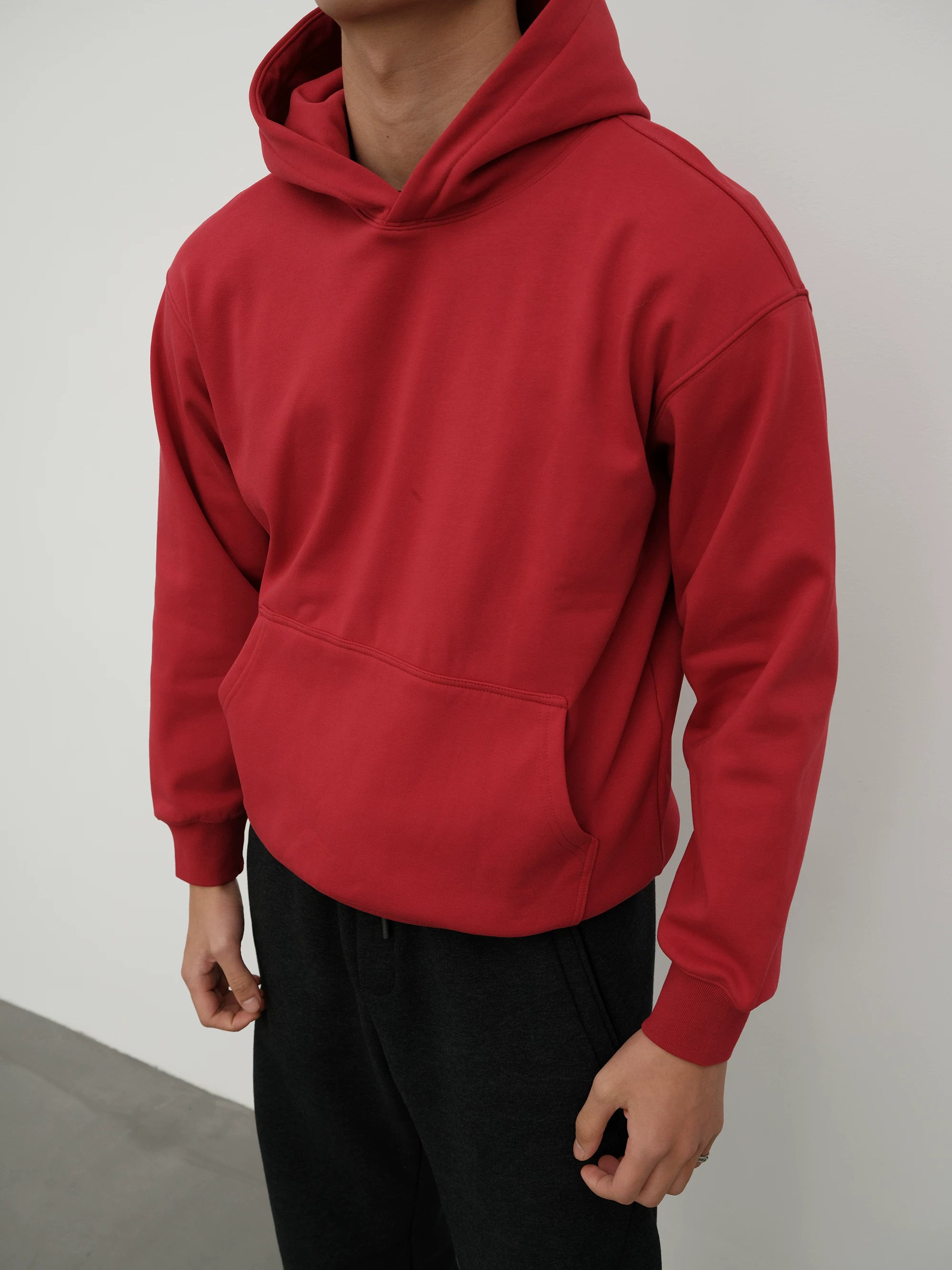 GTAL Solid Color Fleece Casual Hooded Sweater