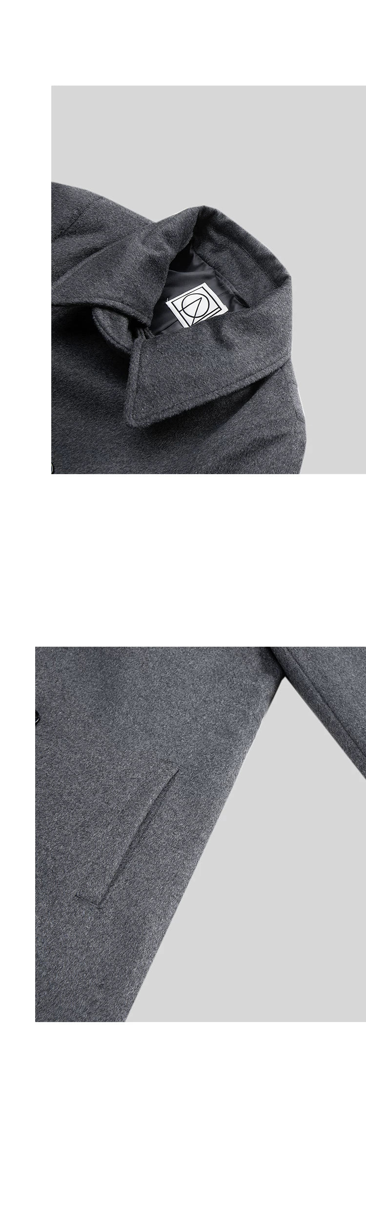COLN Split-ended Single-breasted Wool Coat