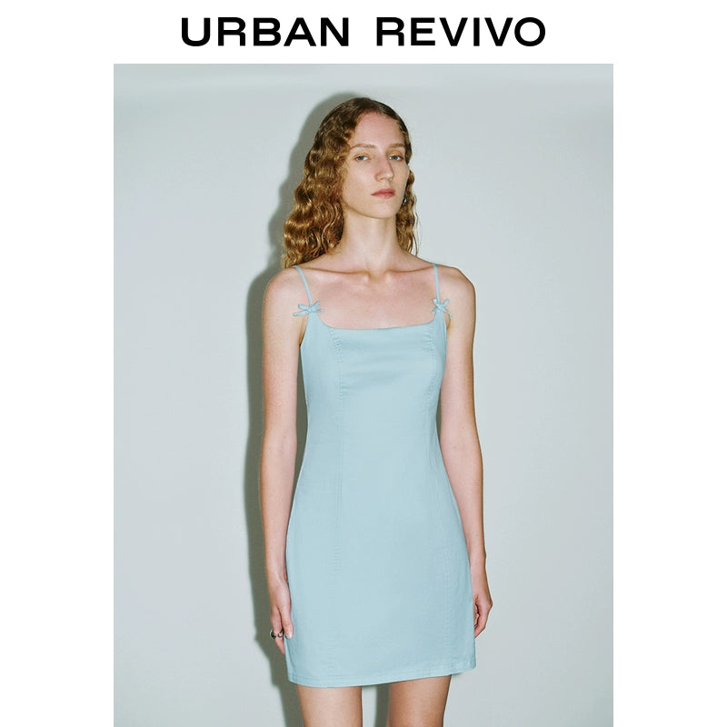 URBAN REVIVO Bow-embellished Suspender Dress
