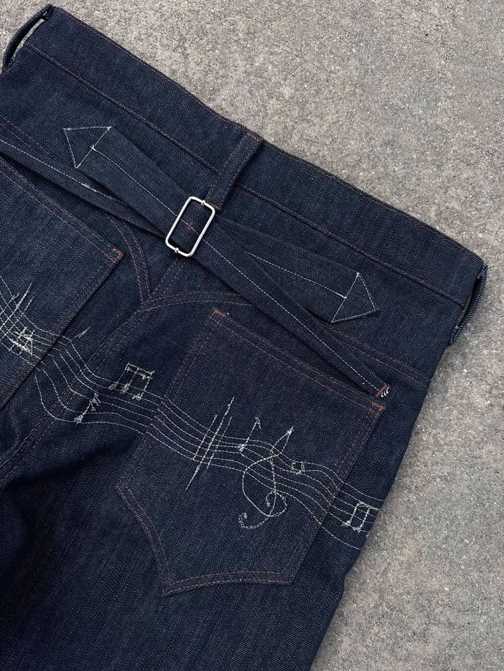 FTS Retro Music Note Embroidered Slacks