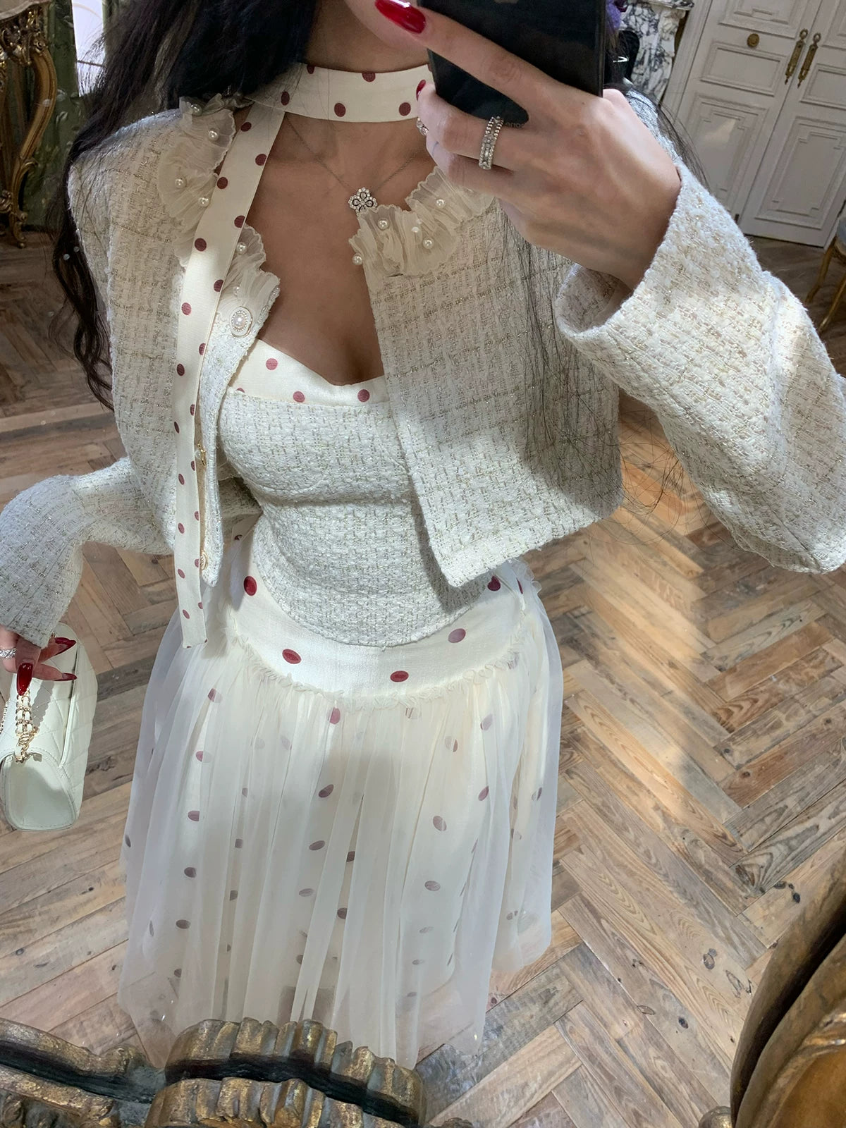 Barb Chill Lace Collar Beaded Jacket