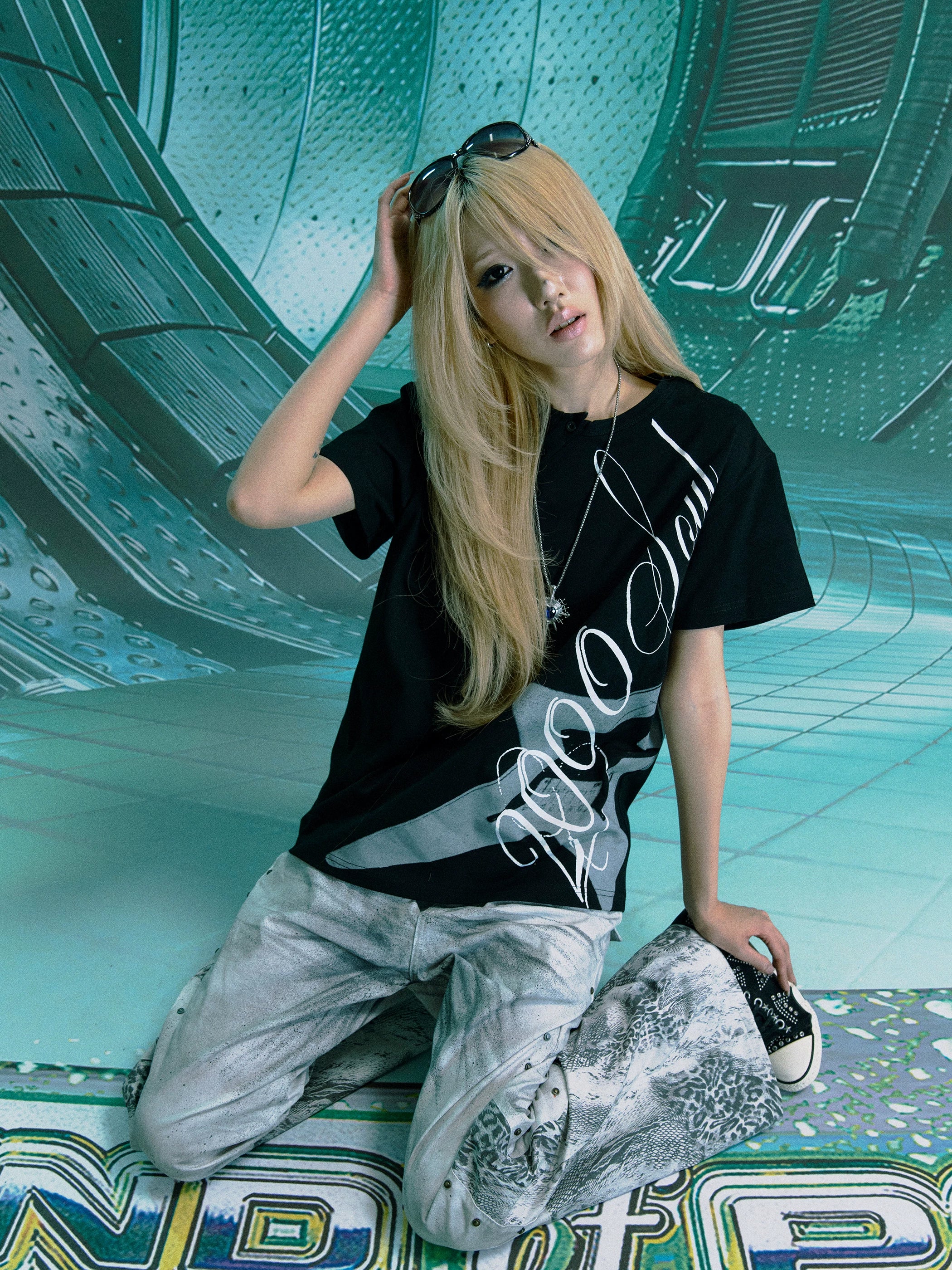 PAIKI Straight Leopard Print Versatile Jeans