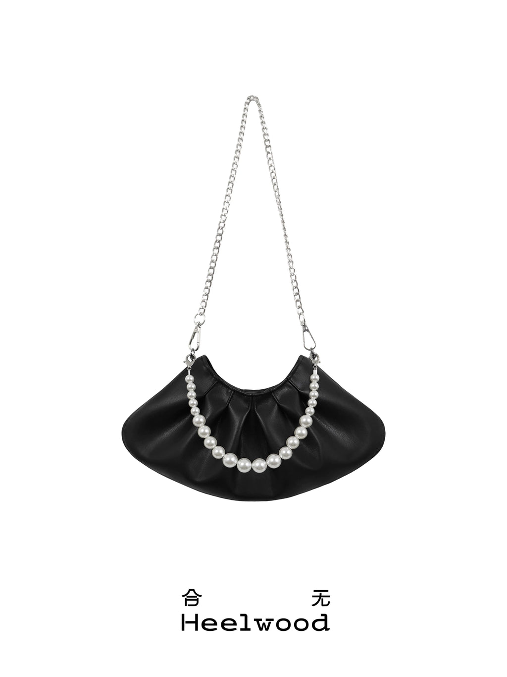 Heelwood Pearl Chain Pleated Messenger Bag
