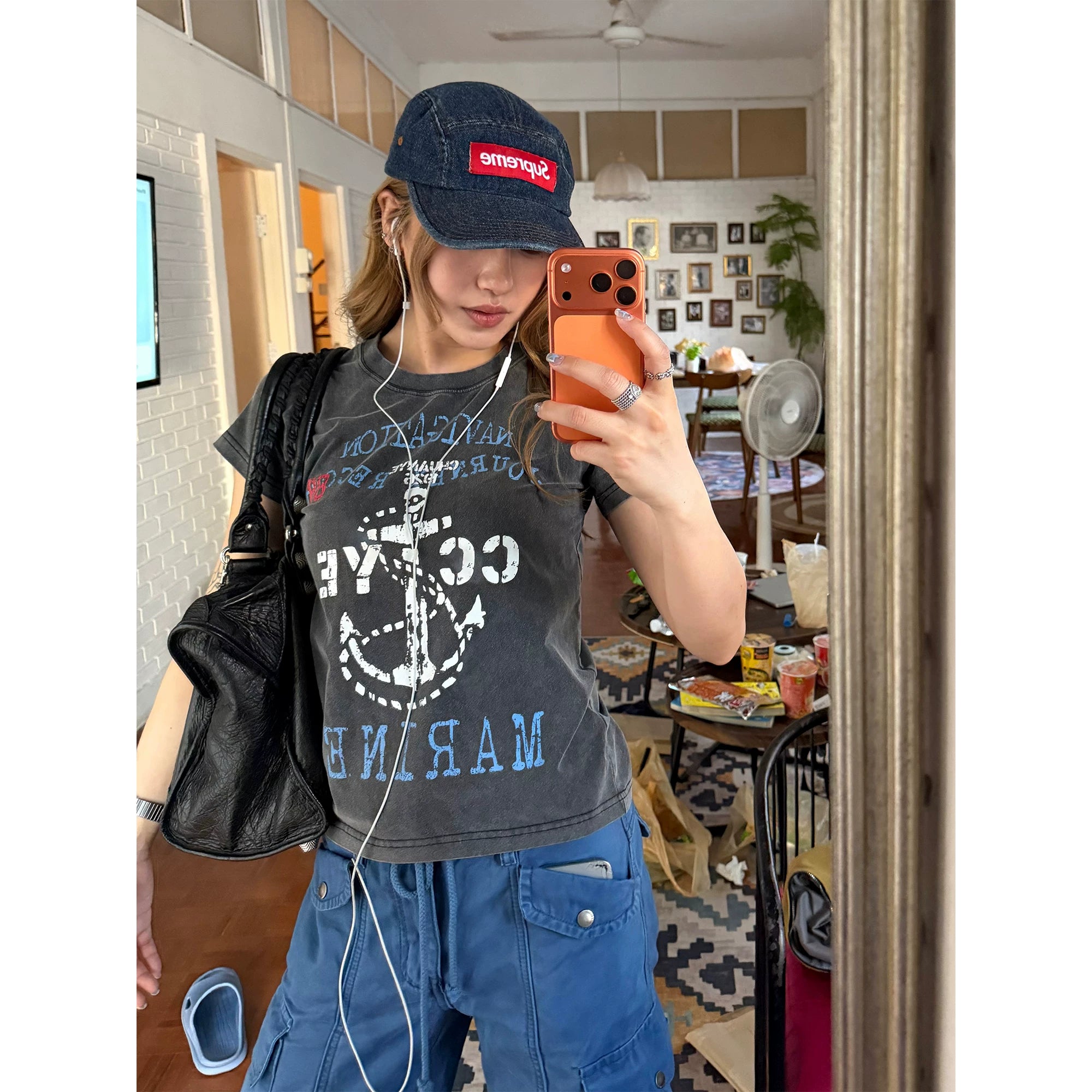 CCYE Anchor Old Print Front Shoulder Slim Tee