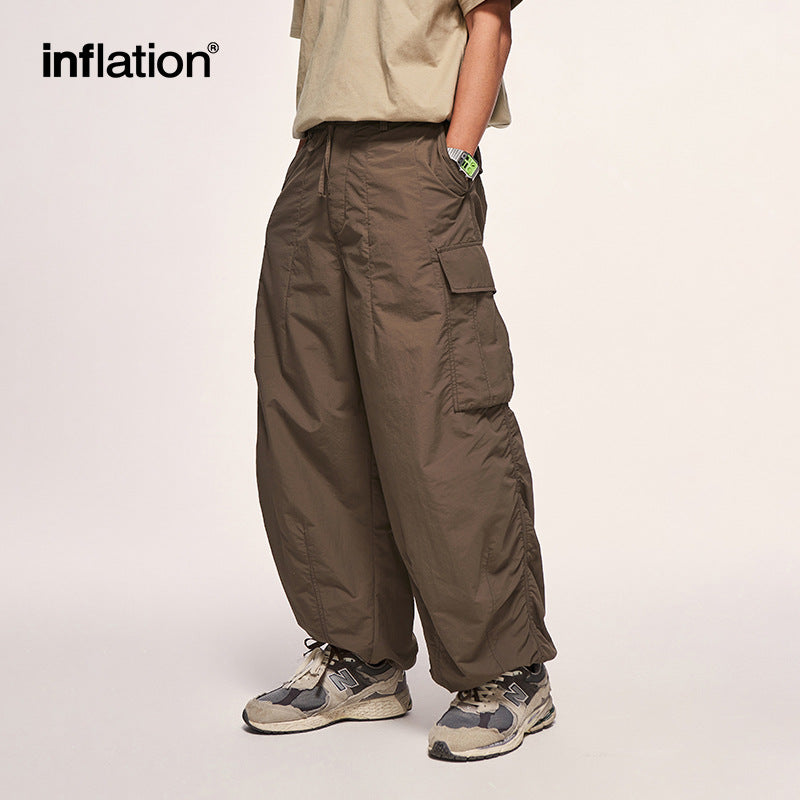 INF Fine plaid loose tooling wide-leg pants