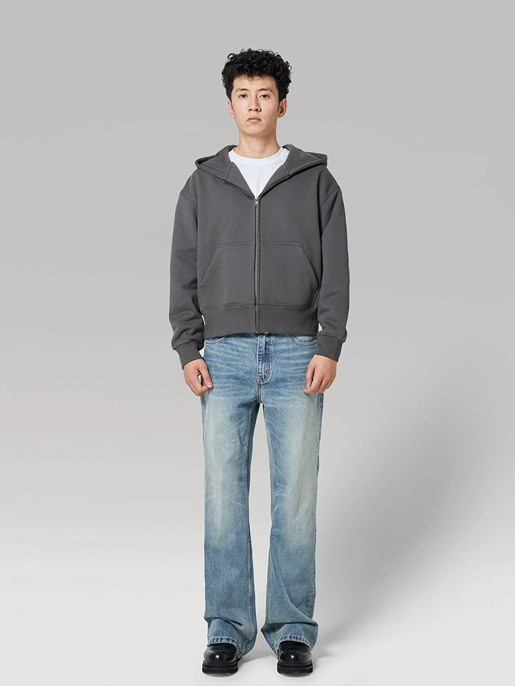 PLUS NO LOGO Short Zipper Hoodie Sweater Jacket