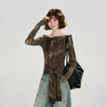 Girlyhalo Vintage Smudge Shoulder Strap Long Sleeve