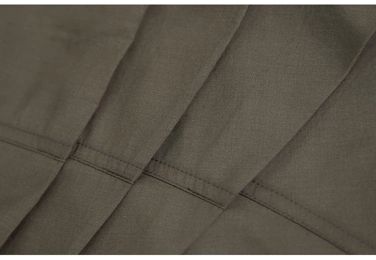 JIKOO Diagonal-breasted Waist-pleated Sleeveless Shirt