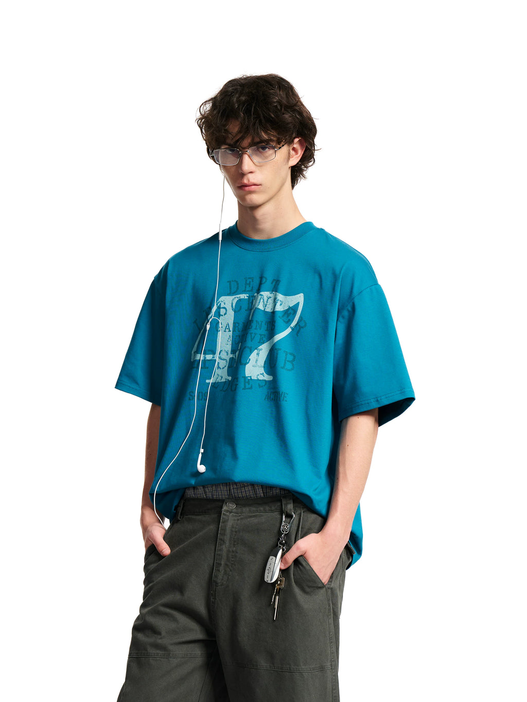 Loopsoon Retro Old Digital Print Crew Neck Tee