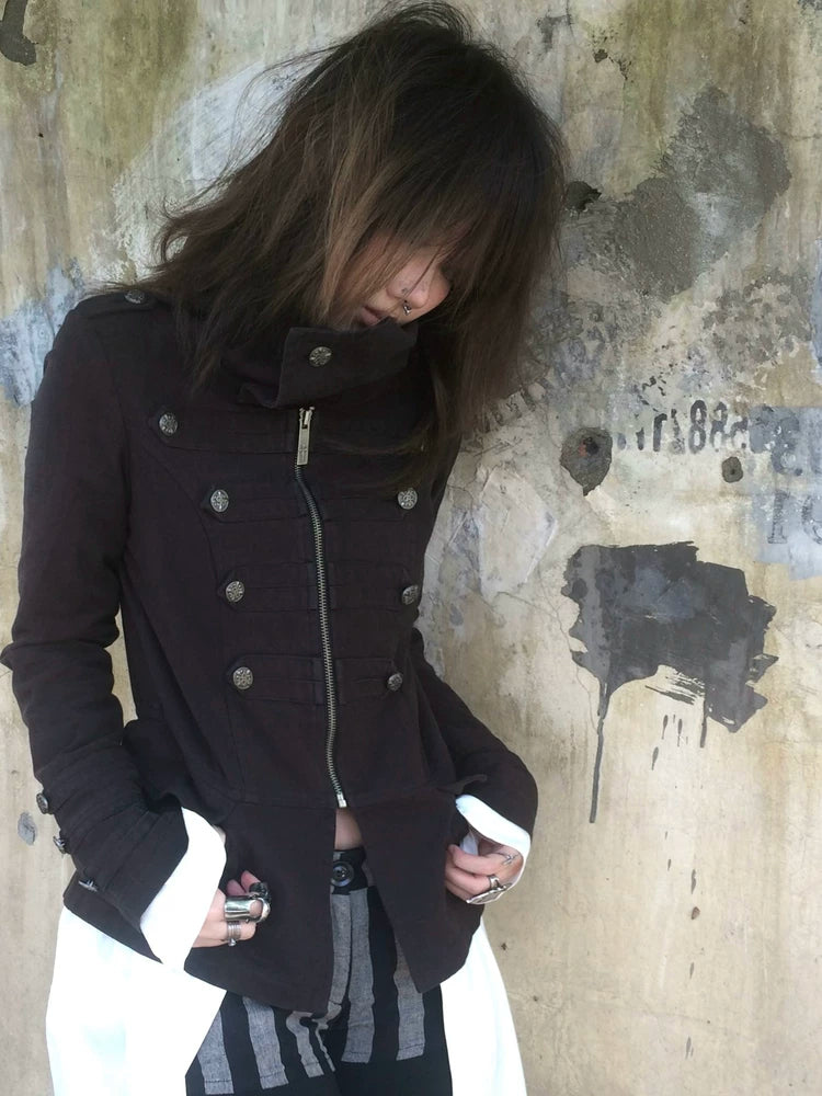 Imdelusion Napoleon Pile Collar Washed Heavy Slim Jacket
