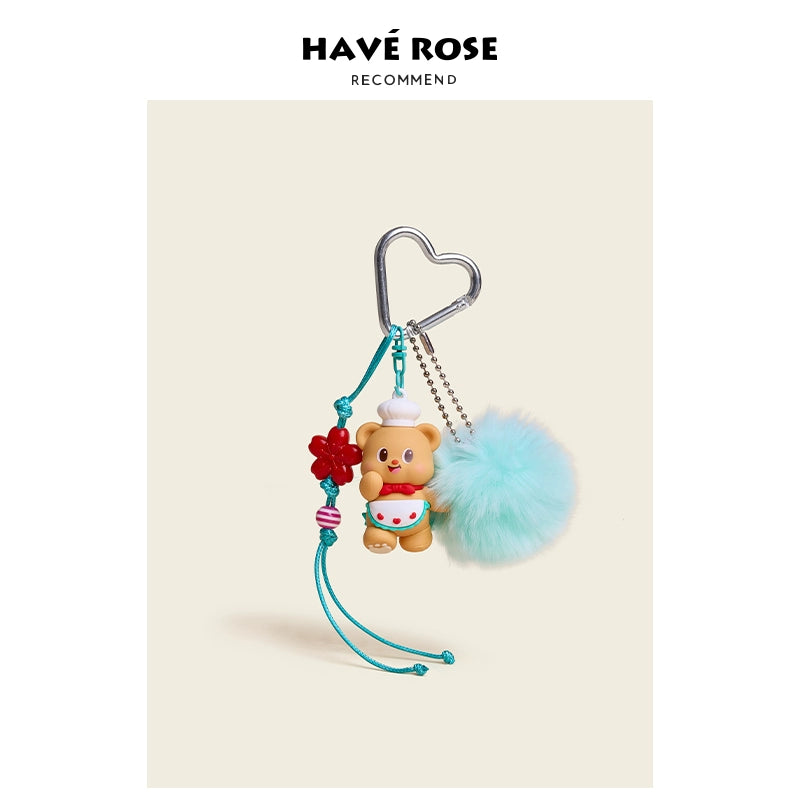 HAVEROSE Butter Bear Keychain Pendant