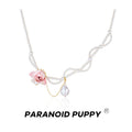 ParanoidP Flower Wavy Lace Pearl Necklace