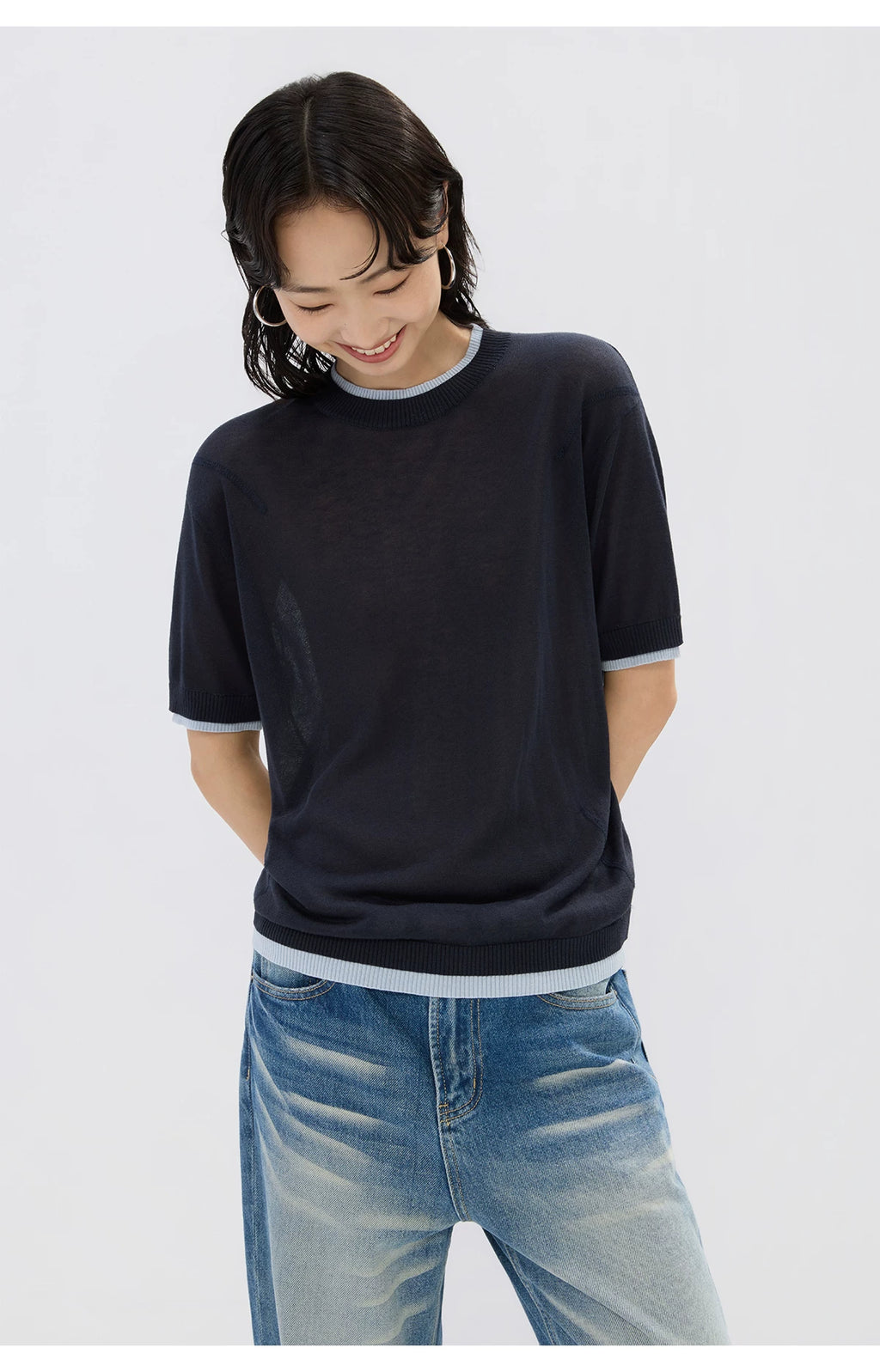 Sameuoo Versatile Casual Knit Tee