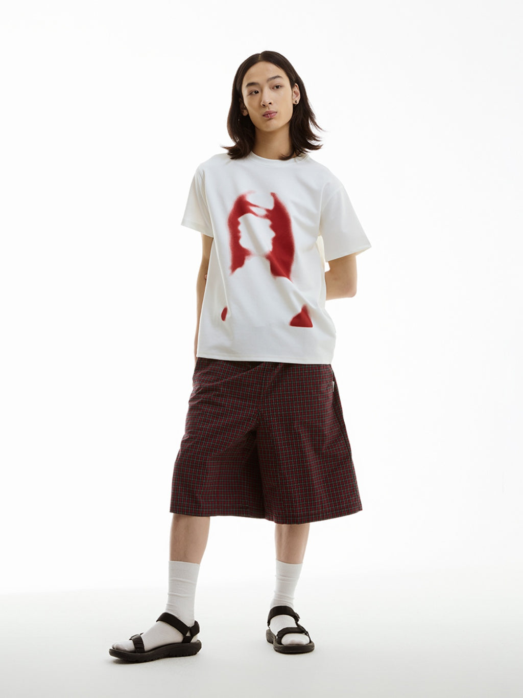 FUNKYFUN Blur Portrait Direct Injection Printing Tee