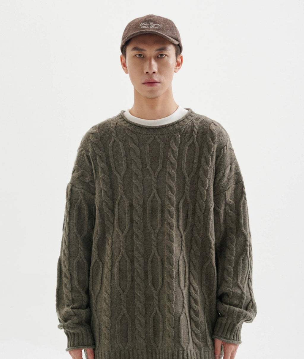 BUTTBILL 15% wool knitted 700G twisted woven sweater