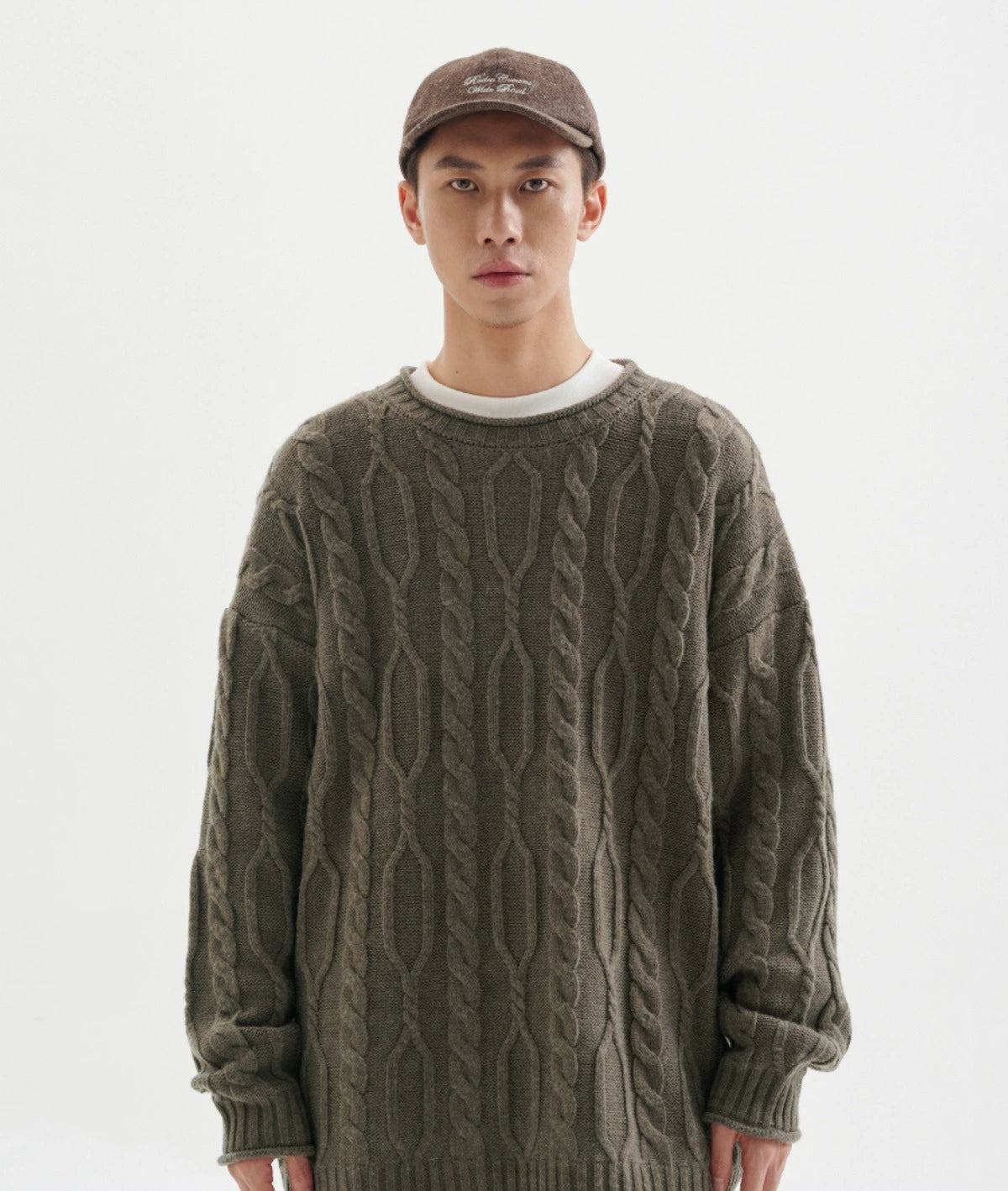BUTTBILL 15% wool knitted 700G twisted woven sweater