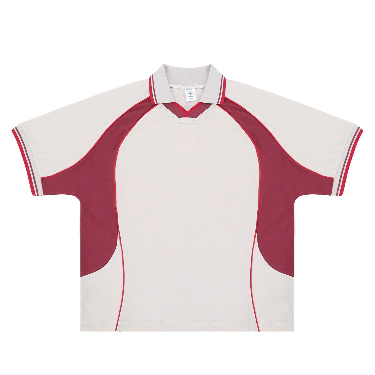 FORGIVNESS Lapel Contrasting Color Splicing Polo Shirt