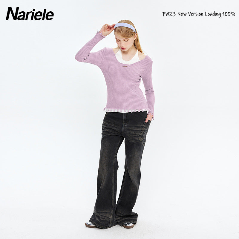 Nariele American Neck Gentle Wind Bottom Shirt