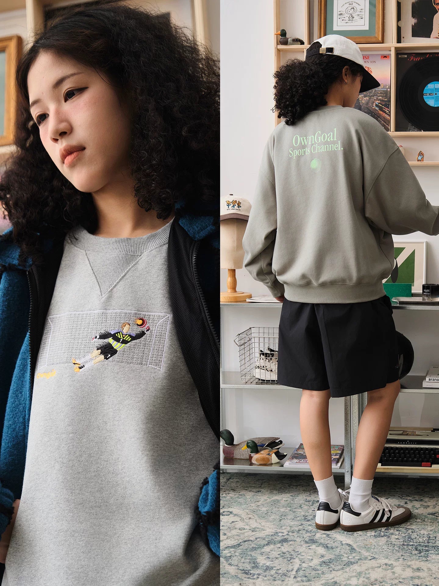 Battles Oolong Ball Sports Channel Crew Neck Penalty Embroidered Sweater