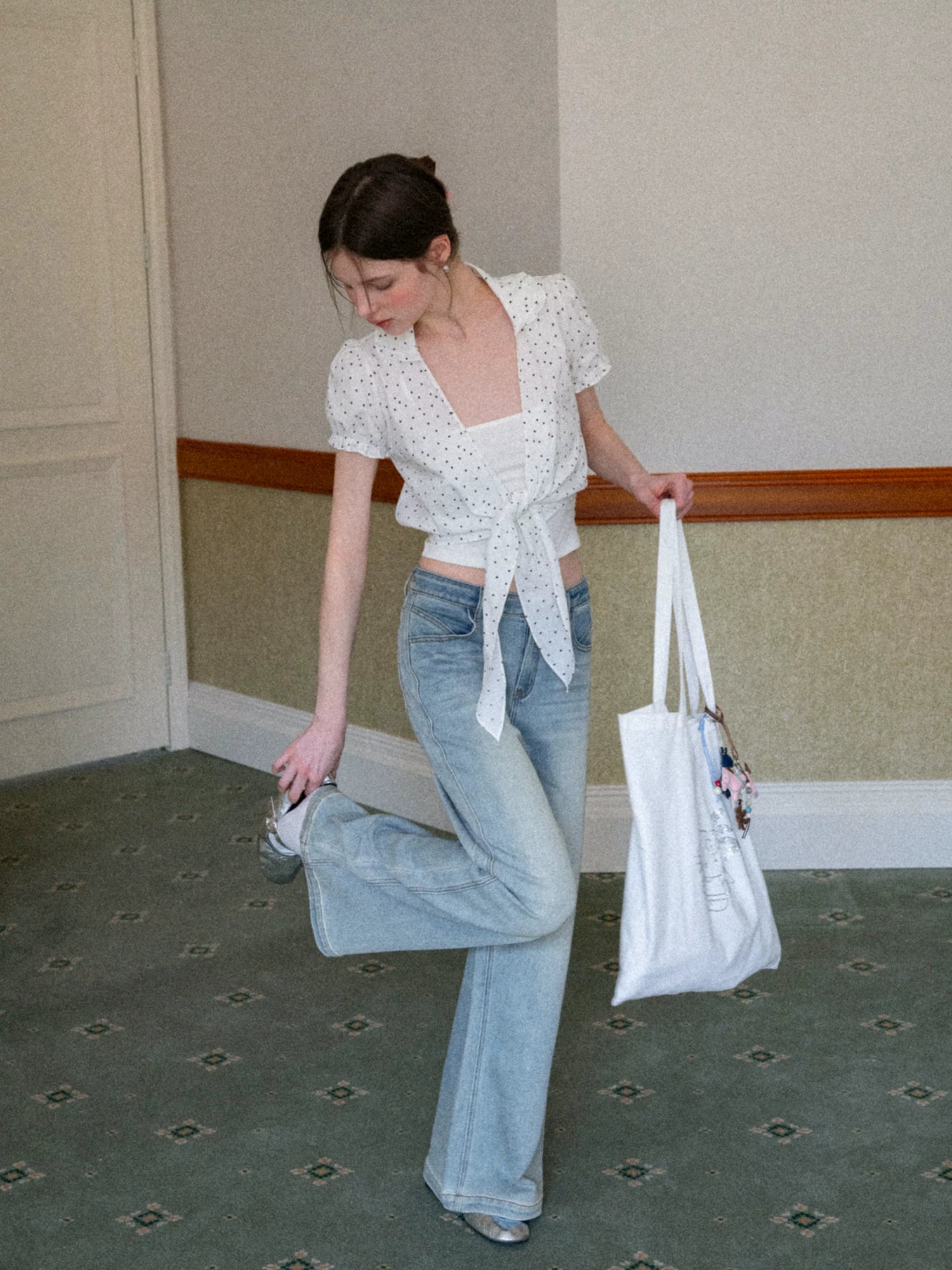 EGGKA Vintage Versatile Low-rise Straight Jeans