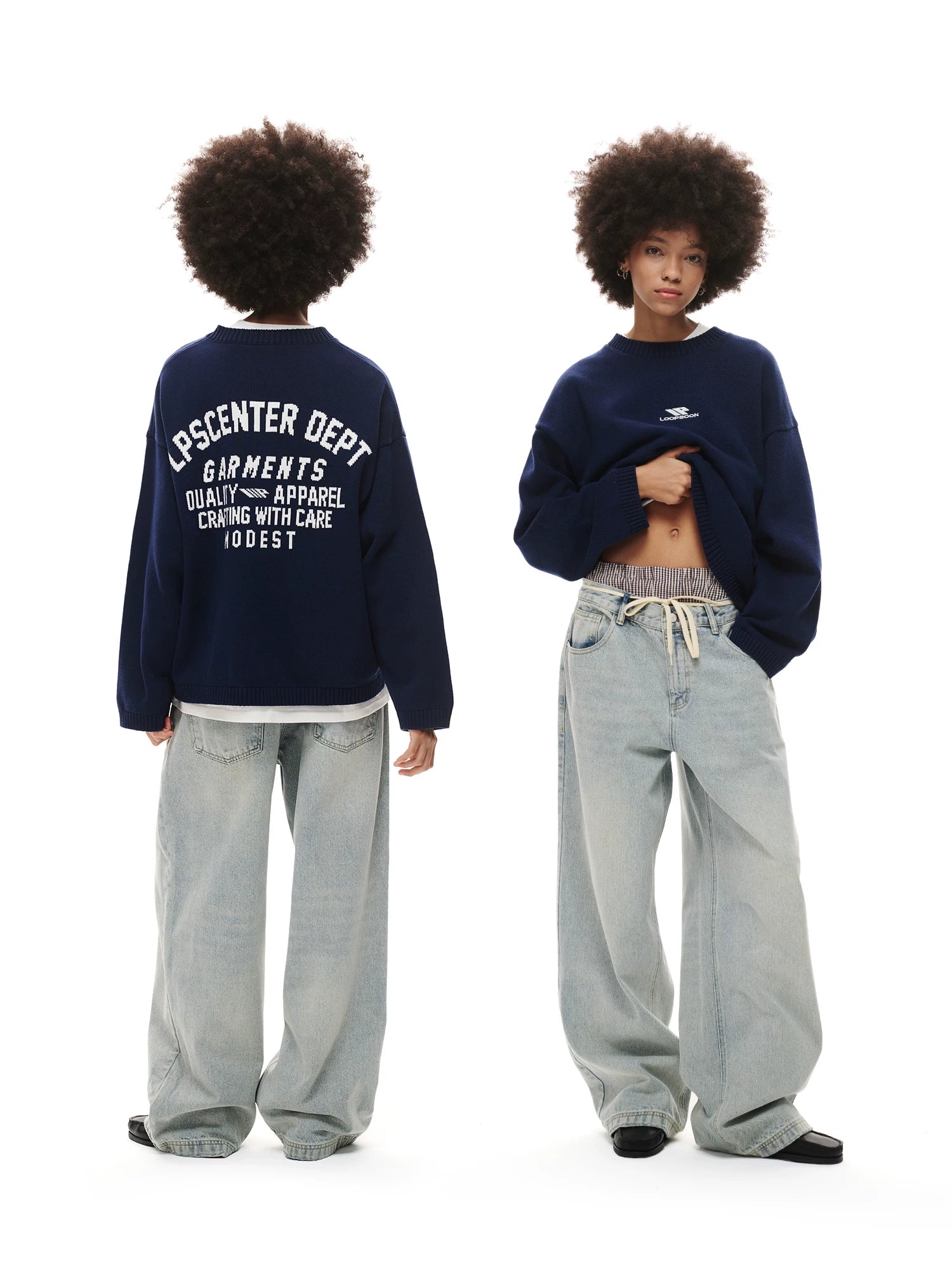 Loopsoon Versatile Loose Straight Wide Leg Jeans