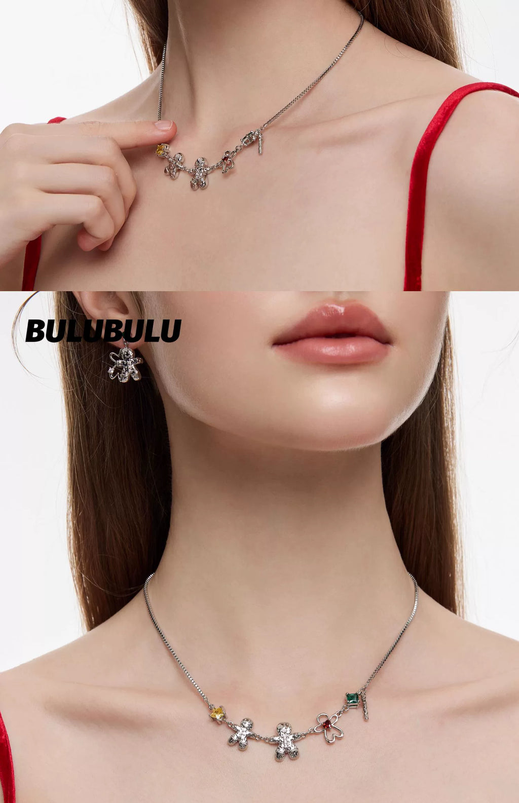 BULUBULU Gingerbread Man Premium Sense Collarbone Chain