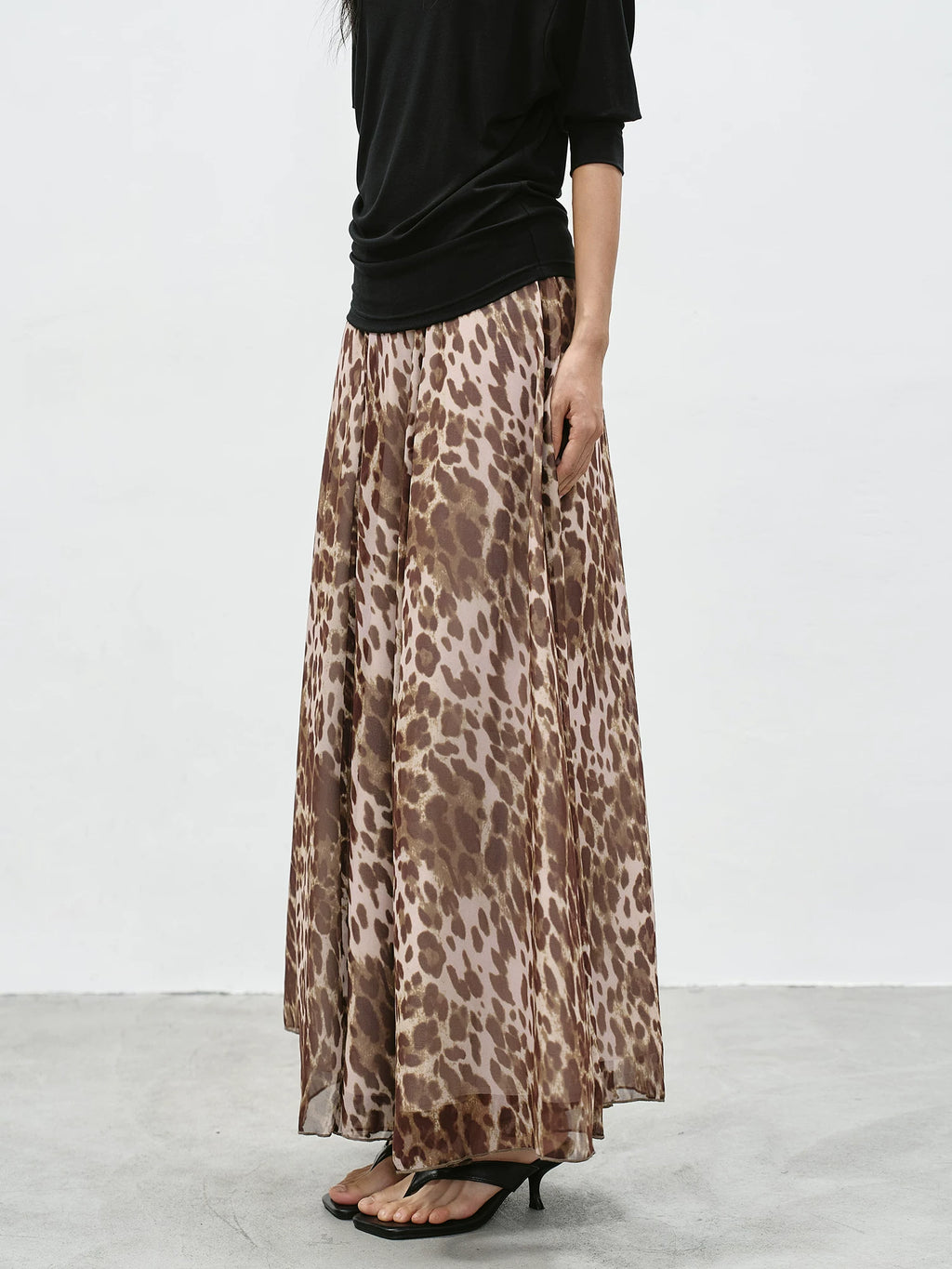 EIGHTHMONTH Leopard Print Swing Skirt