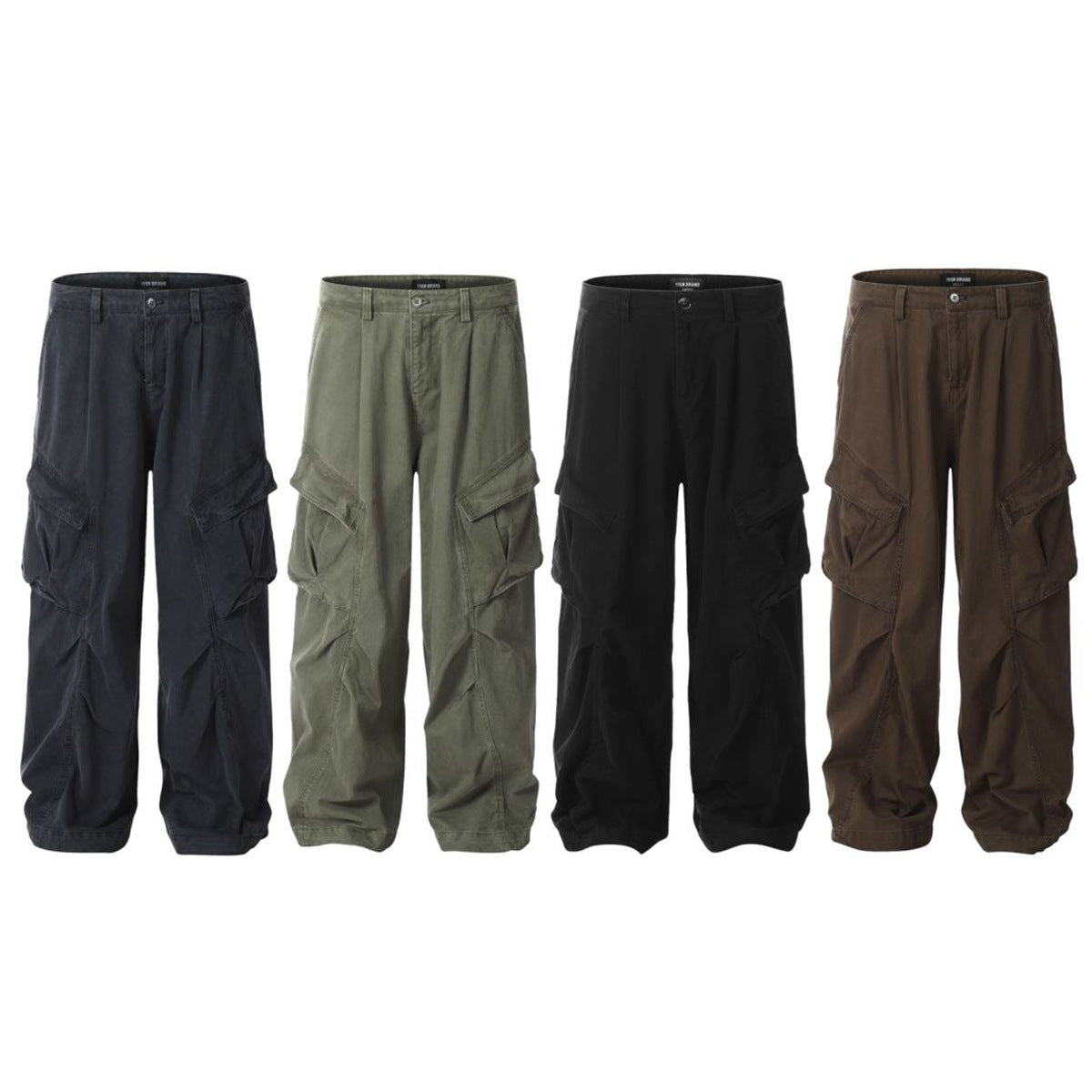 11KN Retro Multi-pocket Wide-leg Casual Overalls