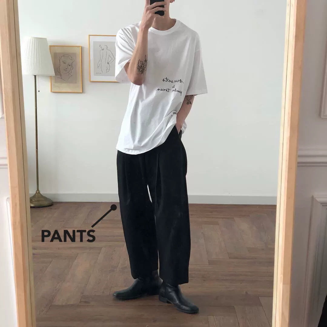 Coln Thick Version Loose Straight High Waist Suit Pants