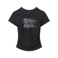 Nariele Slim Skinny Printed Crew Neck Tee