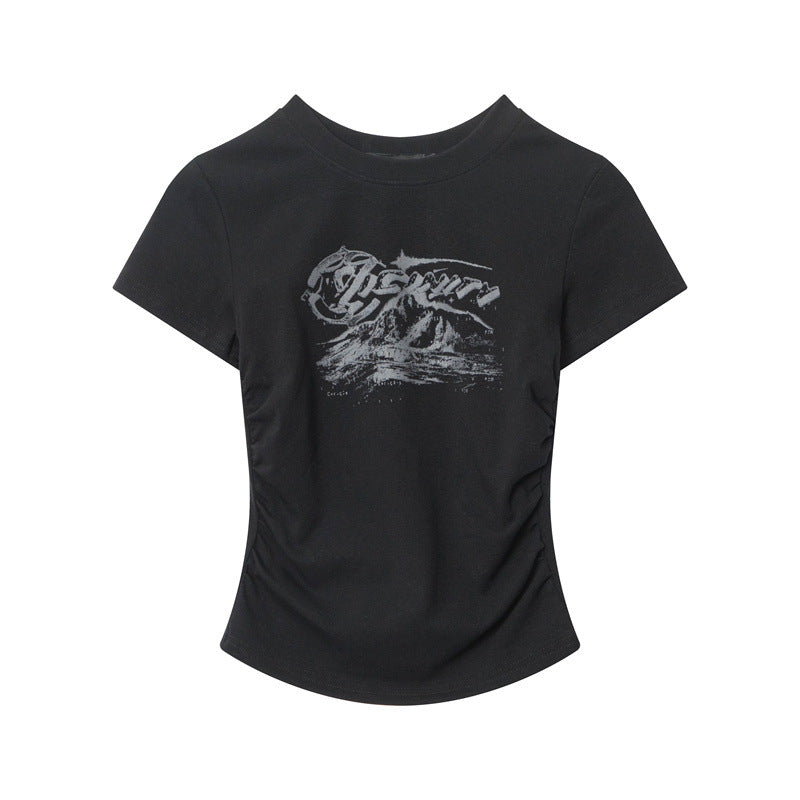 Nariele Slim Skinny Printed Crew Neck Tee