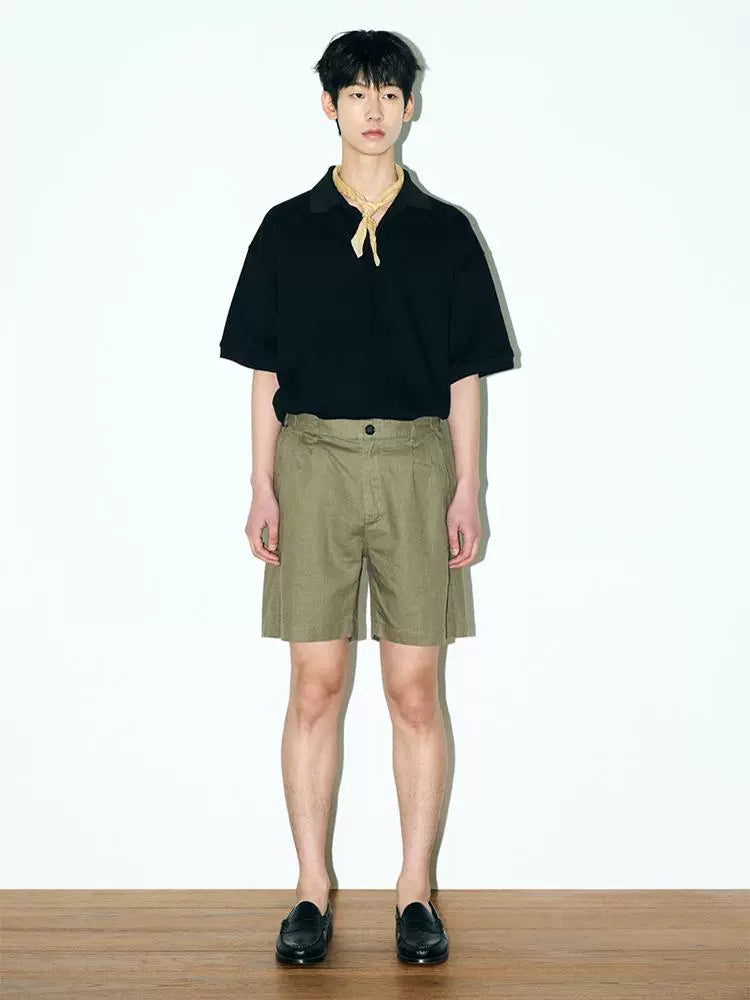 PARTIMENTO Casual Solid Color Loose Knitted Tee