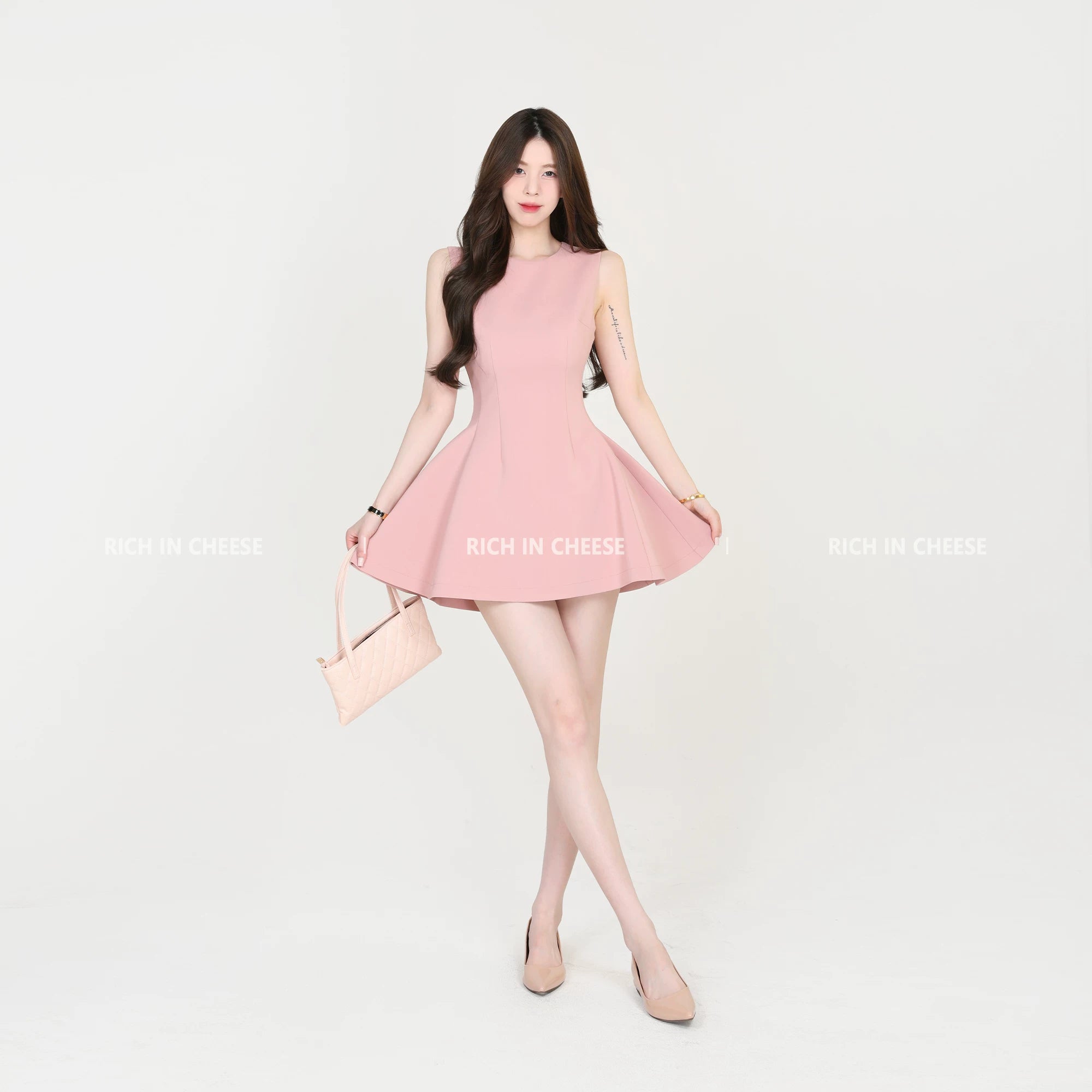 RICH IN CHEESE Temperament Waist Suit Waist Dress