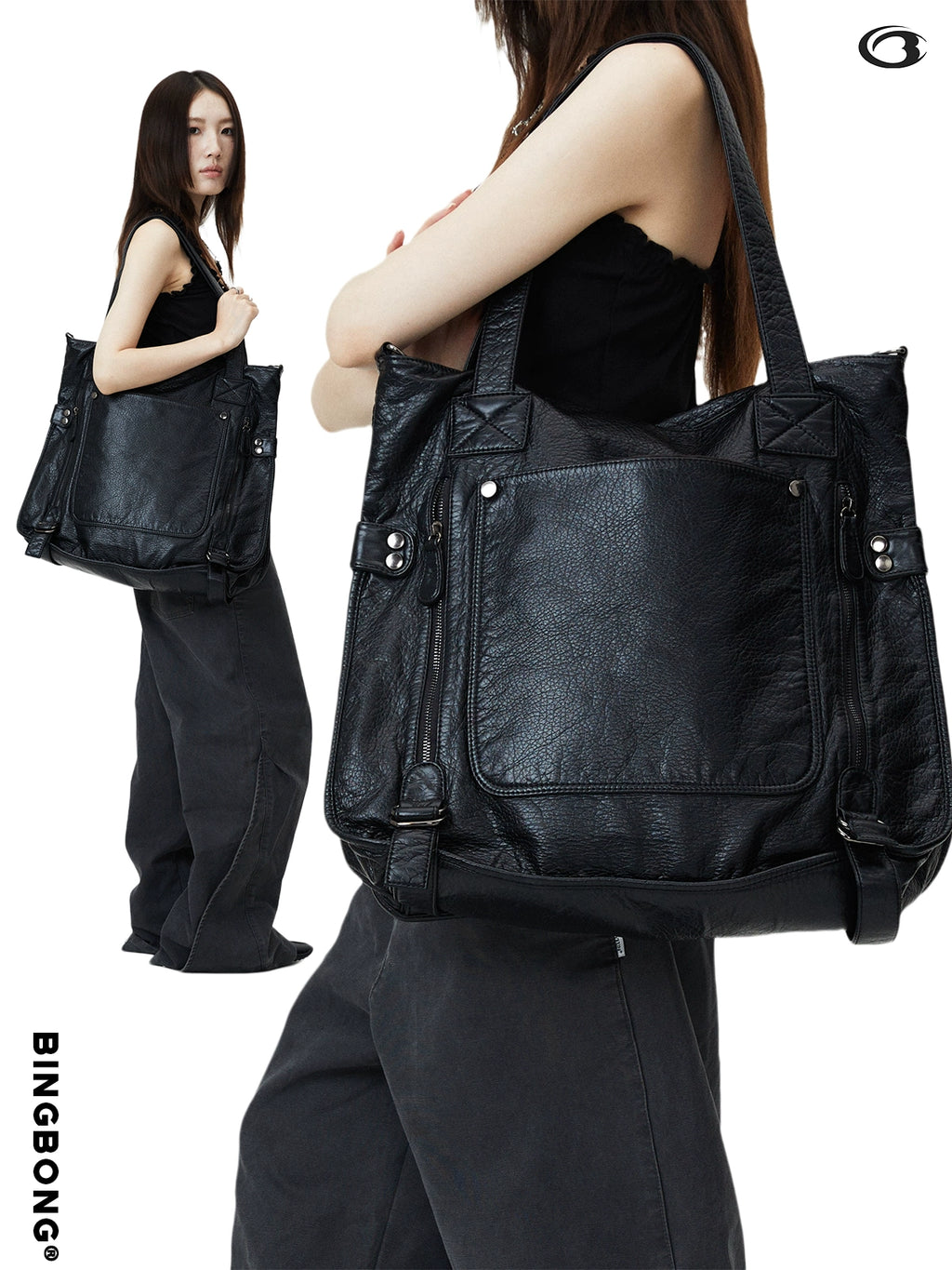 BINGBONG Large Capacity Shoulder Bag Y2k Messenger Bag