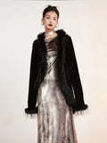 Eidolon Grain Vintage Fur Collar Irregular Fur Short Jacket