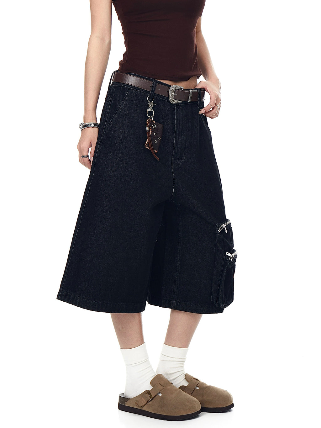 BLACKLISTS Old Denim Seven-point Tooling Shorts