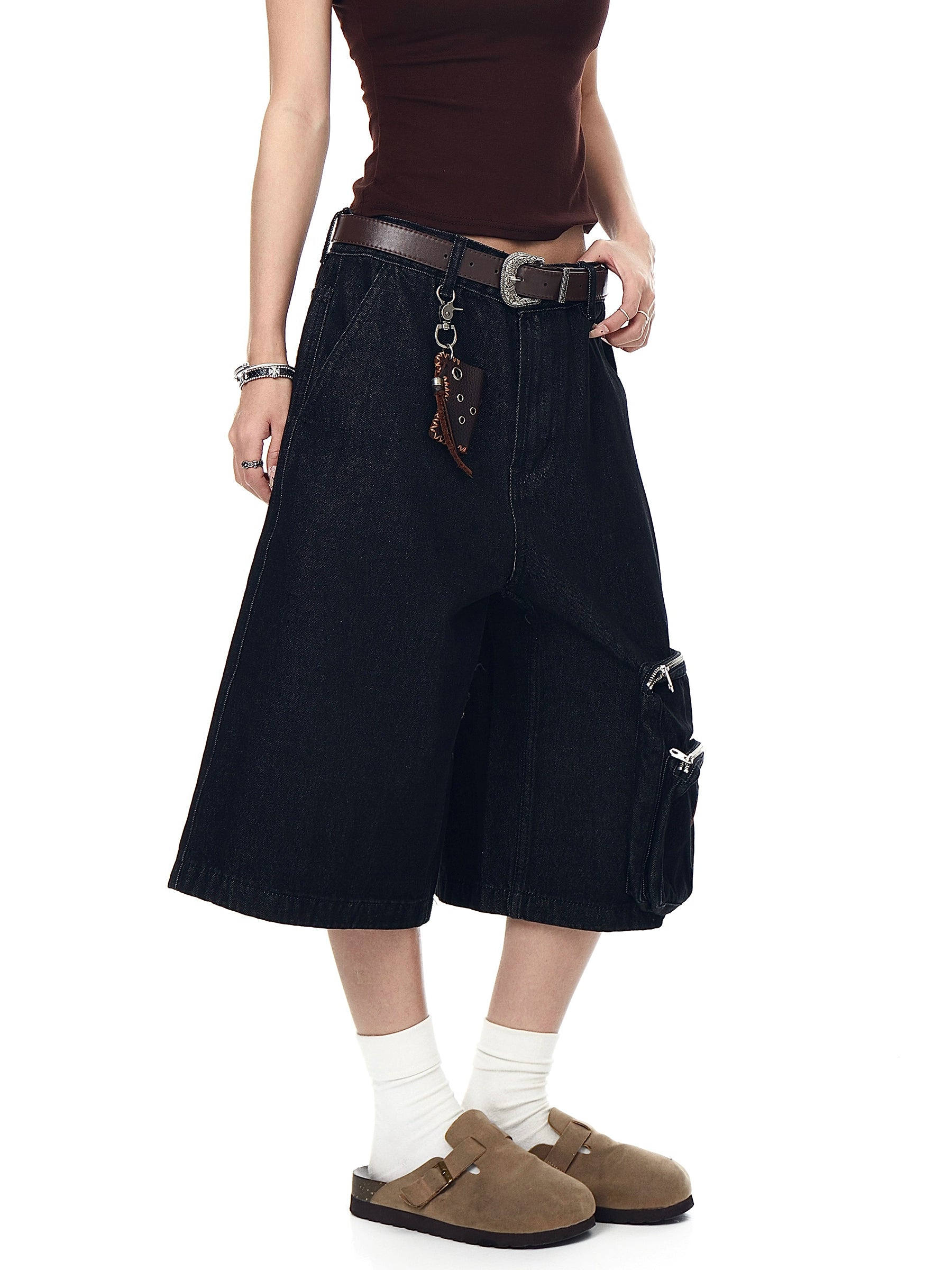 BLACKLISTS Old Denim Seven-point Tooling Shorts