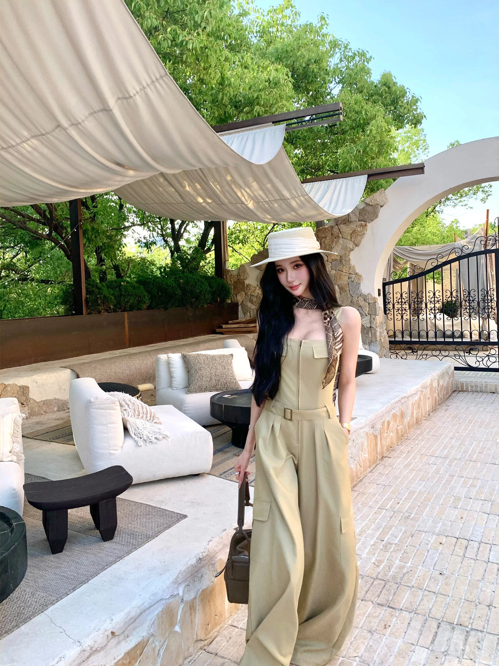Barb Chill Tube Top Slim Wide Leg Jumpsuit