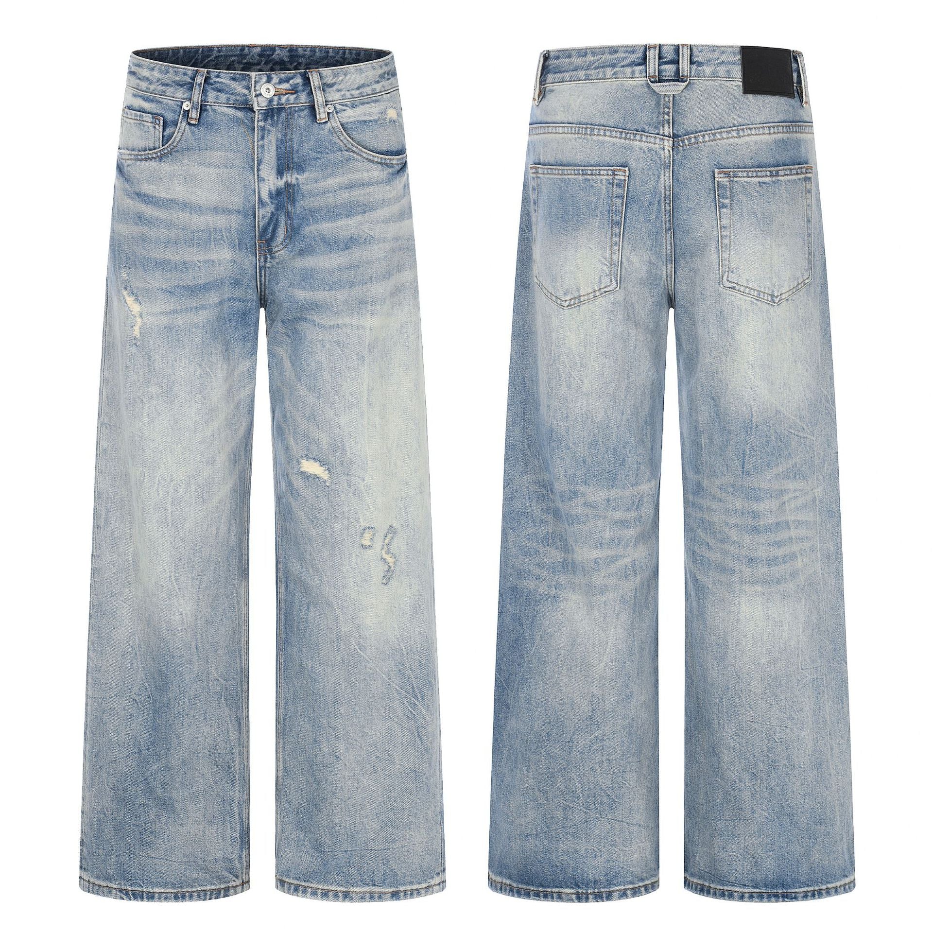 11KN Straight Loose and Versatile Wide-leg Floor-mopping Jeans