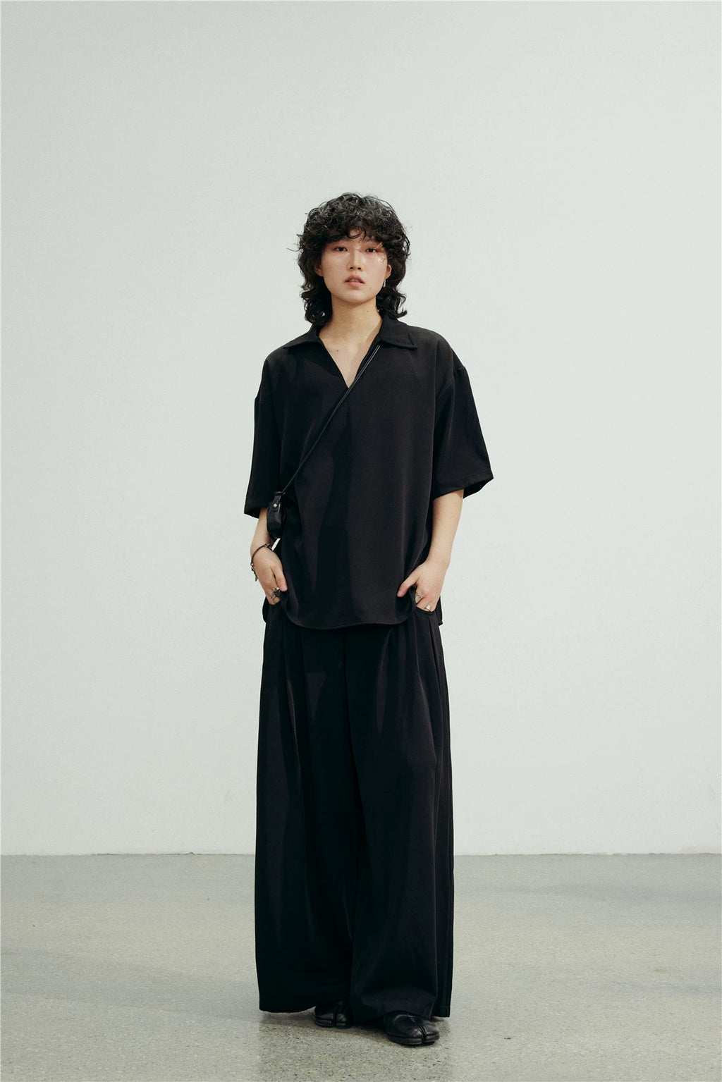 SUNYVONNE Minimalist High-waisted Wide-leg Trousers