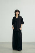 SUNYVONNE Minimalist High-waisted Wide-leg Trousers