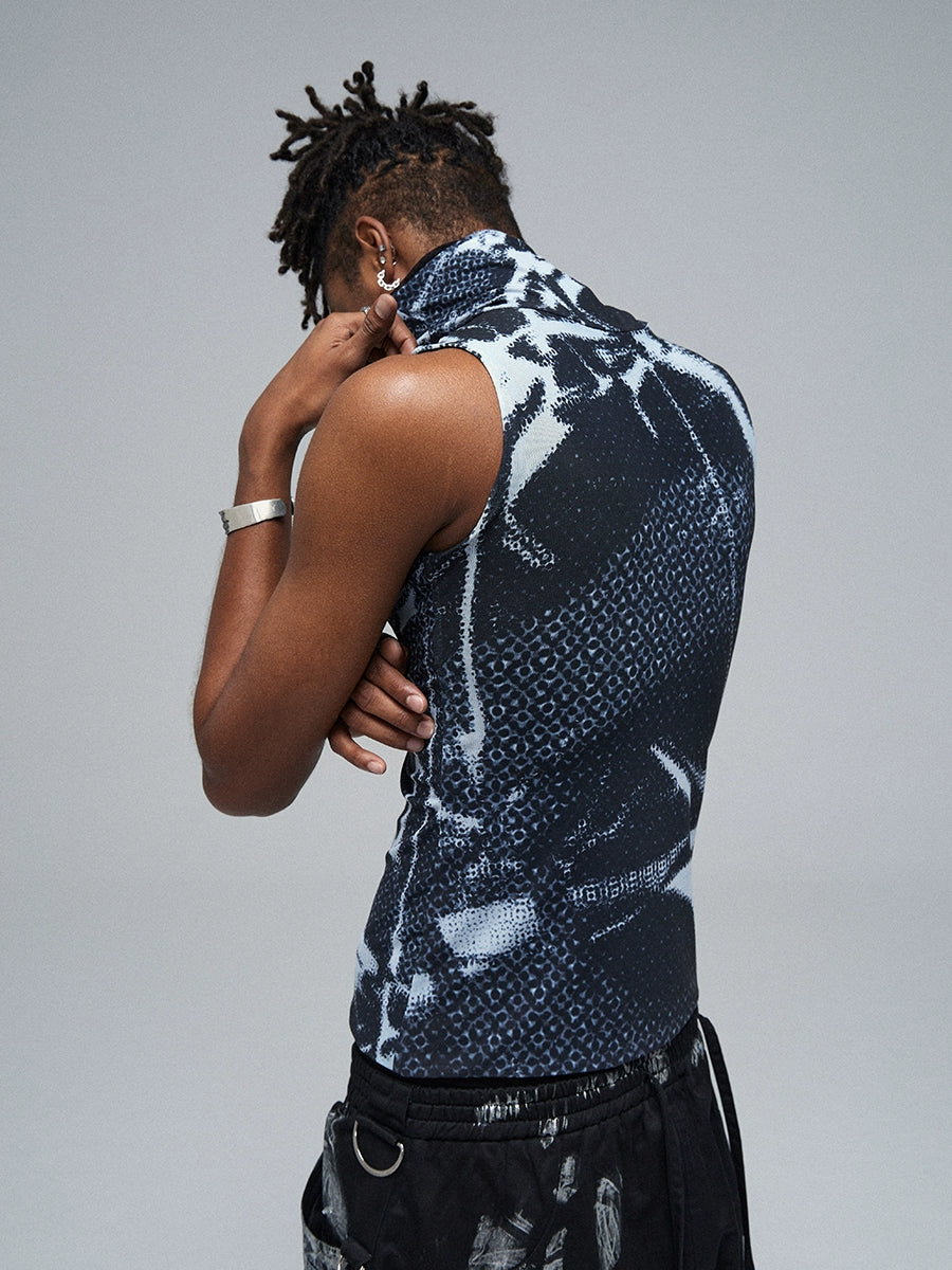 DND4DES Mesh Turtleneck Sleeveless Vest
