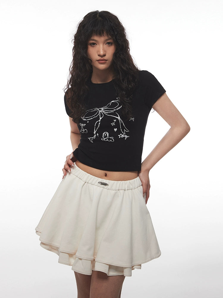 AIRHOOD Bow Print Short Tee