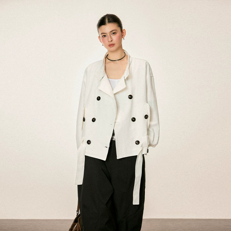 Cherry Melody Casual Short Trench Coat