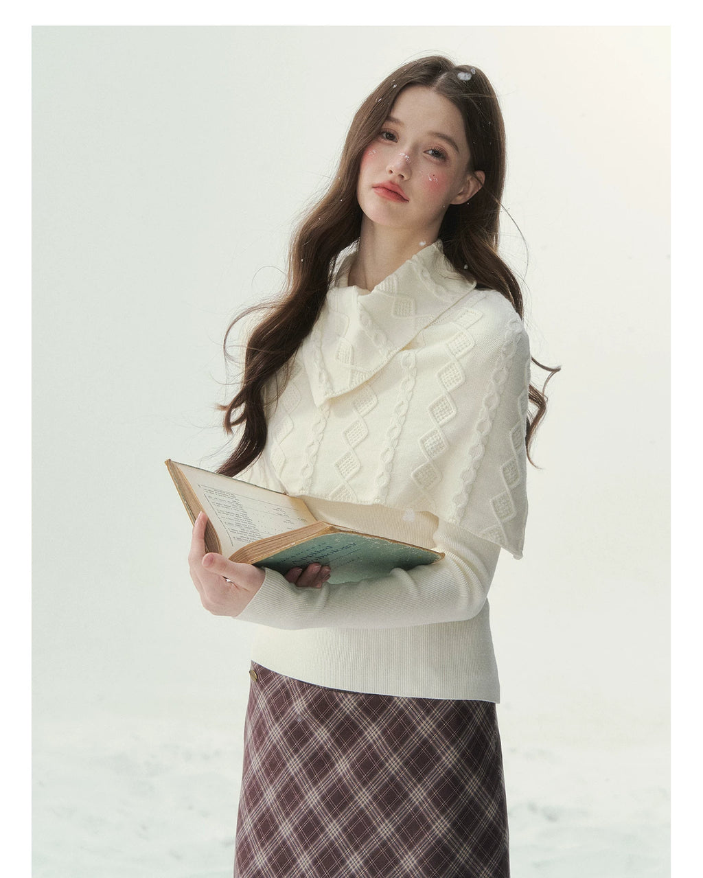 SunsetPark Fake Two-Piece Vintage Twist Knitted Sweater